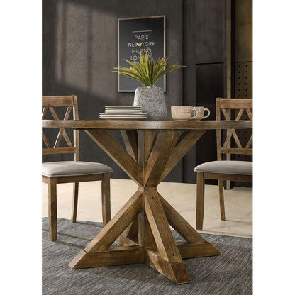 Windvale Cross-Buck Wood 5-Piece Dining Set