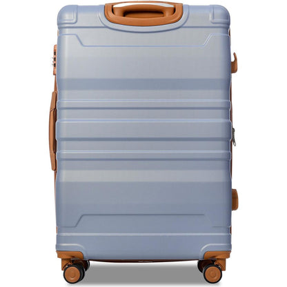 Luggage Sets New Model Expandable ABS Hardshell 3pcs Clearance Luggage Hardside Lightweight Durable Suitcase sets Spinner Wheels Suitcase with TSA Lock 20"24"28"(blue and brown)