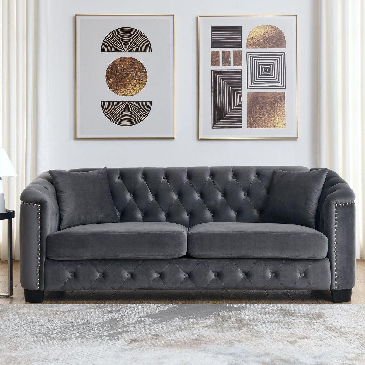 3-seater + 2-seater Combination sofa.Velvet Grey