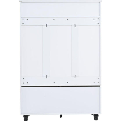 5-in-1 Entryway Bench with Shutter-shaped doors, Coat Rack, Cushion and 4 Sturdy Hooks, 47.2" Wide Hall Tree with Storage Bench for Hallway, Entryway, Living Room