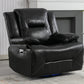 360 Swivel and Rocking Home Theater Recliner Manual Recliner Chair with a LED Light Strip for Living Room,Bedroom, Black