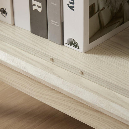 2 Doors Curio Cabinet with Tempered Glass Doors, Curio Cabinets with Mirrored Back Panel and Adjustable Shelves, Lighted Display Cabinet for Home, Office Light Bulb Included White