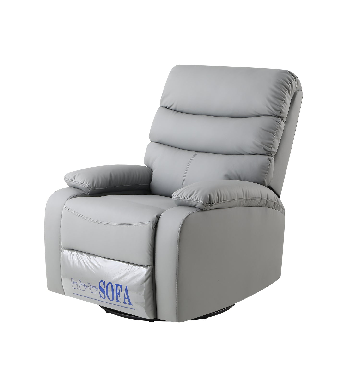 Large Manual Recliner Chair for Living Room,Lying flat at 150 degrees,Cat scratch fabric,Light gray