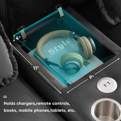 123x55" Modern U-shaped Sofa with Console,Cupholders and USB Ports,6-seat Upholstered Symmetrical Indoor Furniture,Sleeper Couch Set with Chaise for Living Room,Apartment,2 Colors