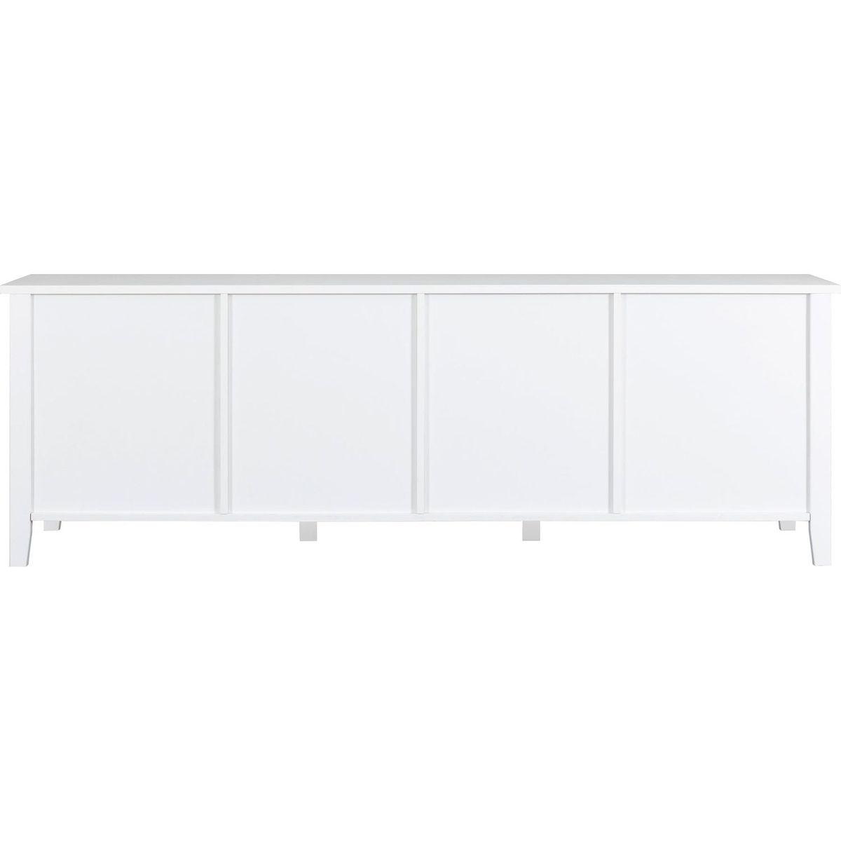 71-inchstylishTVcabinet Entertainment CenterTV stand,TVConsoleTable, Media Console,solidwood frame,Changhong glass door,Metal handle,antique white,canbeplacedin the children's room,bedroom Living Room