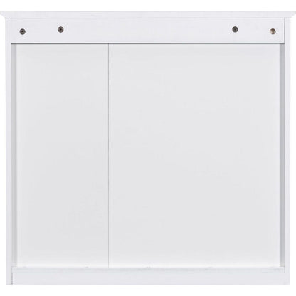 30" x 28" Medicine Cabinet, Wall Mounted Bathroom Storage Cabinet, Modern Bathroom Wall Cabinet with Mirror,Medicine Cabinet, Mirror Cabinet with 3 Open Shelves (Not Include Bathroom Vanity)