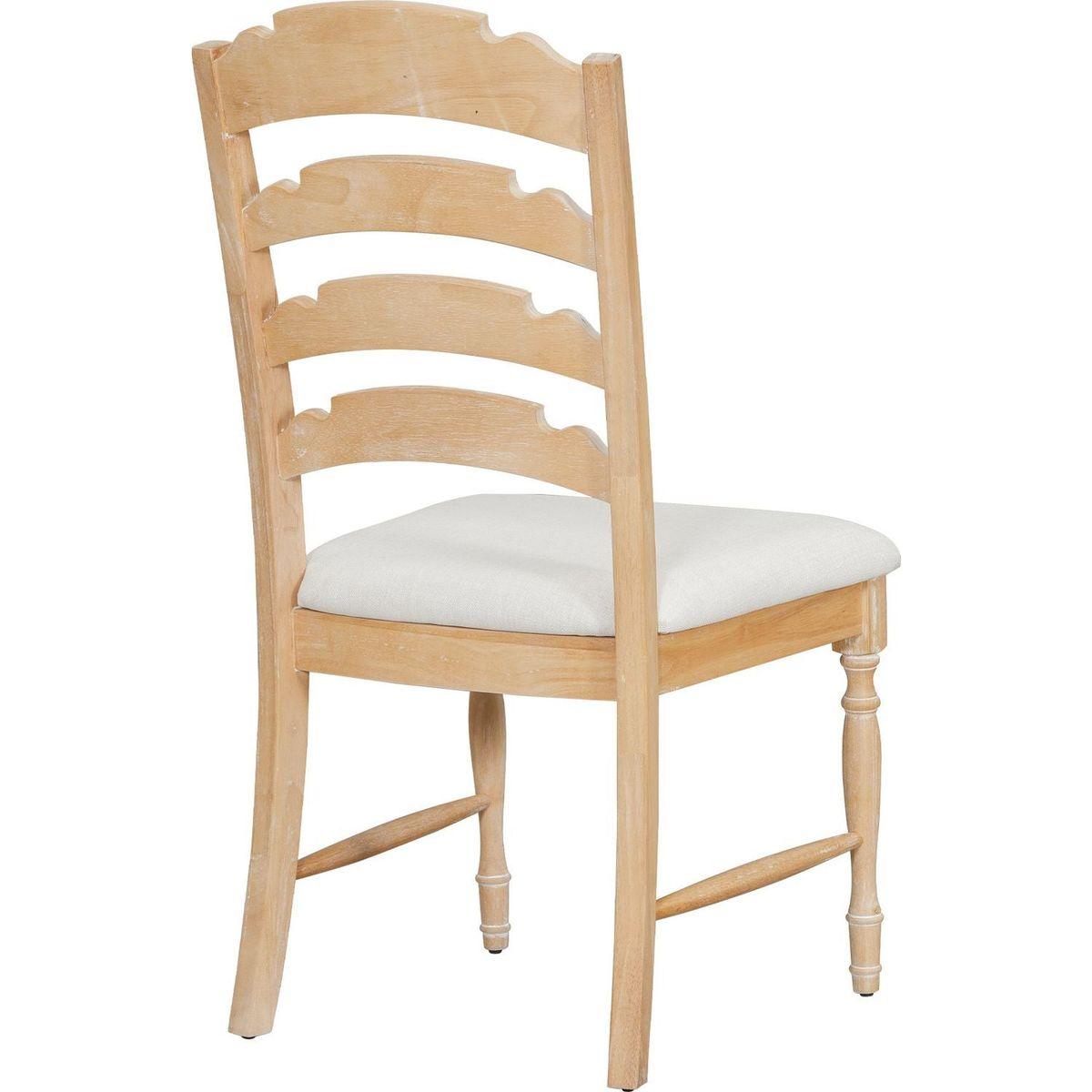 Vintage Traditional 4-Piece Upholstered Dining Chairs, Serrated Dining Backs, Natural