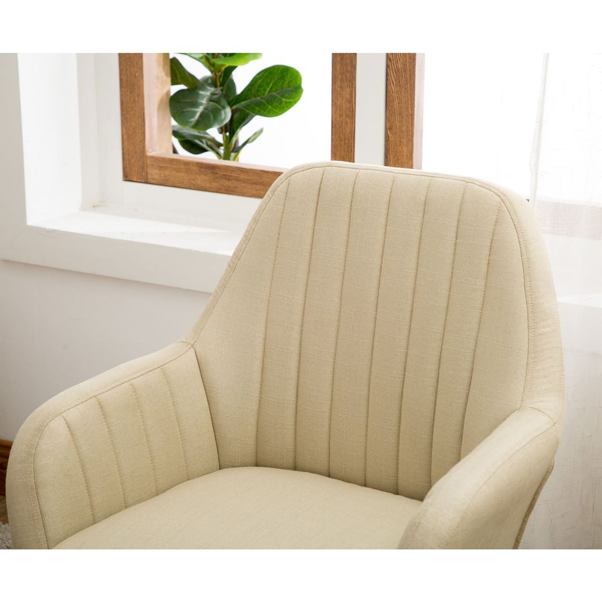 Tuchico Contemporary Fabric Accent Chair, Tan