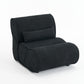 Soft Pellet Velvet Recliner - Comfortable Lounge Chair with Waist Pack Padding, Modern Design, Ideal for Living Room, Bedroom or Office - Black