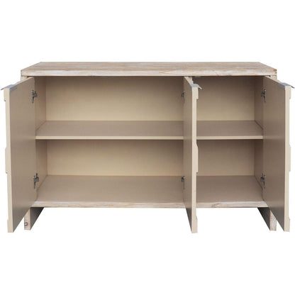 Accent Cabinet Farmhouse Style 3 Door Wooden Cabinet Sideboard Buffet Server Cabinet Storage Cabinet, for Living Room, Entryway, Hallway, Office, Kitchen and Dining Room, Natural Wood Wash