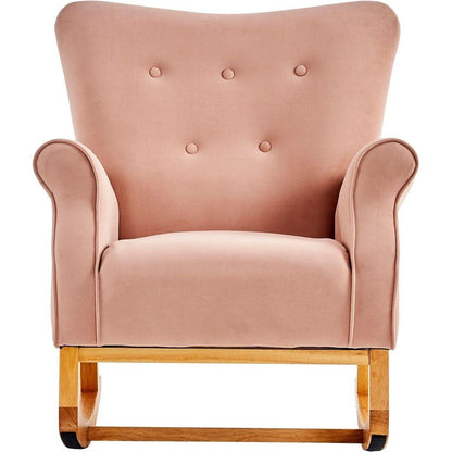 Baby Room High Back Rocking Chair Nursery Chair, Comfortable Rocker Fabric Padded Seat, Modern High Back Armchair