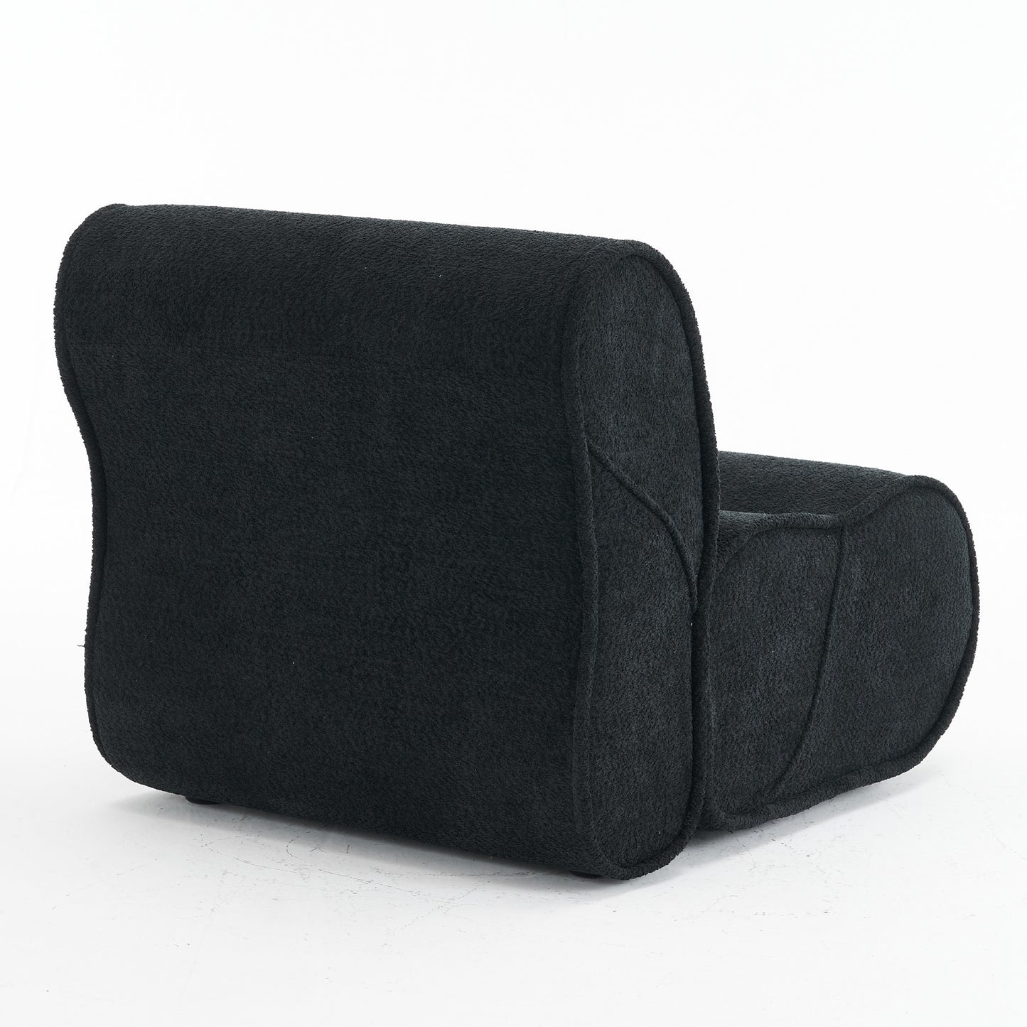 Soft Pellet Velvet Recliner - Comfortable Lounge Chair with Waist Pack Padding, Modern Design, Ideal for Living Room, Bedroom or Office - Black