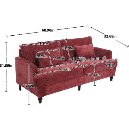 Modern chenille Fabric Loveseat, 2-Seat Upholstered Loveseat Sofa Modern Couch