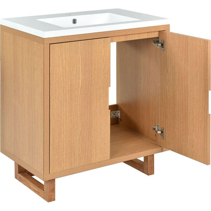 30" Bathroom vanity Set with Sink, Combo Cabinet, Bathroom Storage Cabinet, Solid Wood Frame