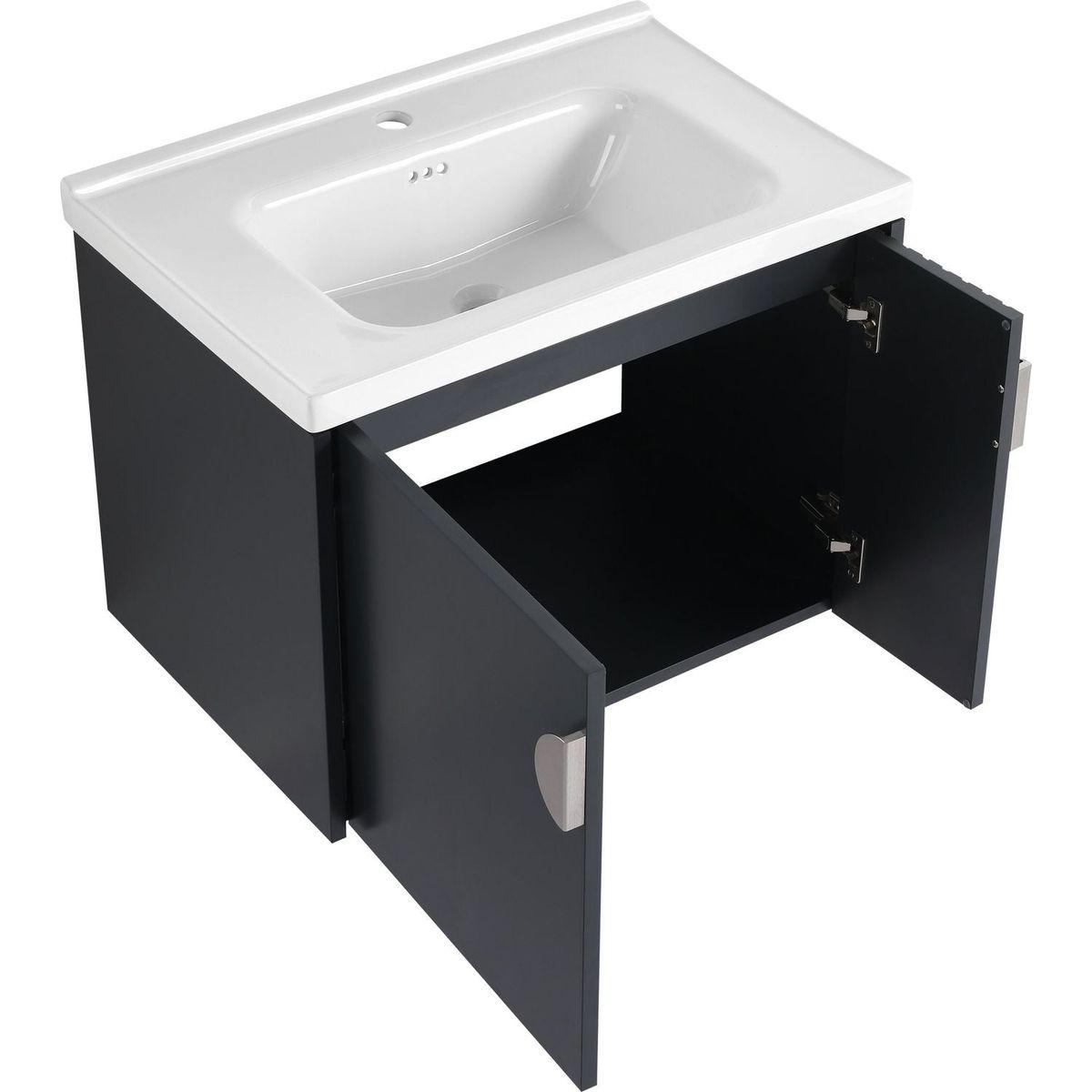 28 Inch Bathroom Vanity with Ceramic Sink, For Small Bathroom, Bathroom Vanity with Soft Close Door