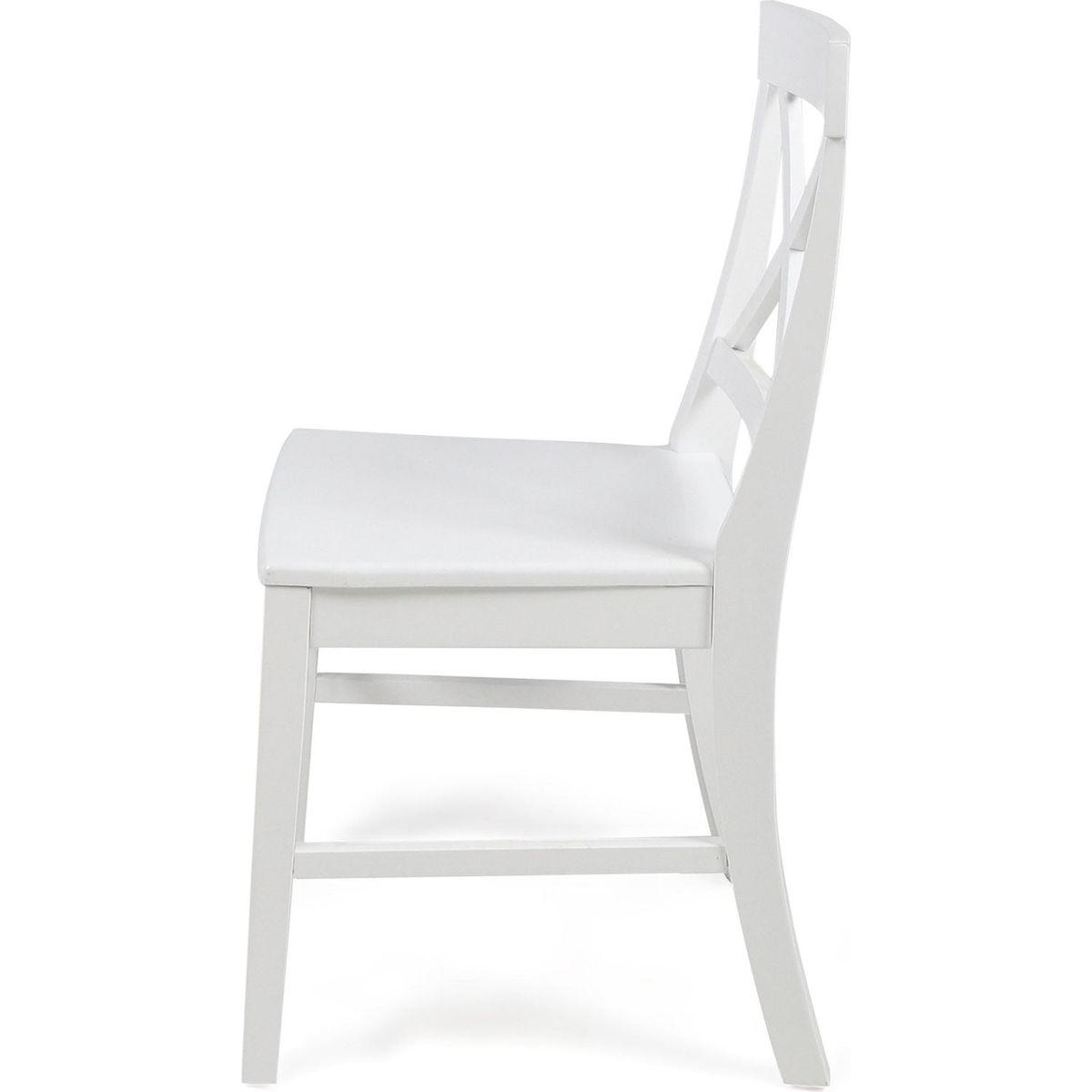 Acacia Wood Dining Chairs, White - Streamdale Furniture