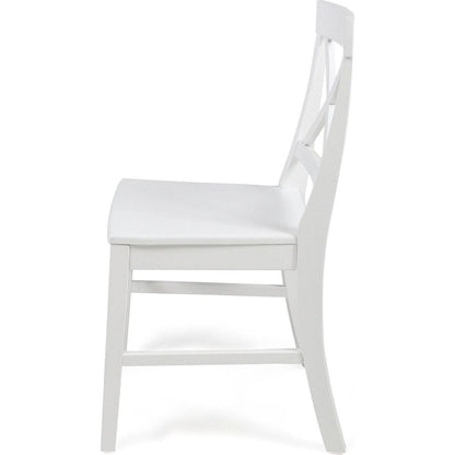 Acacia Wood Dining Chairs, White - Streamdale Furniture