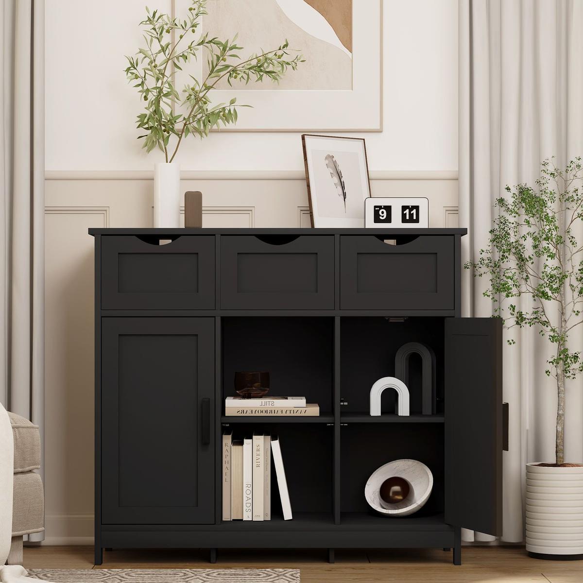 35.4" Wide 3 Drawer Sideboard - Streamdale Furniture