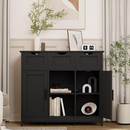 35.4" Wide 3 Drawer Sideboard - Streamdale Furniture