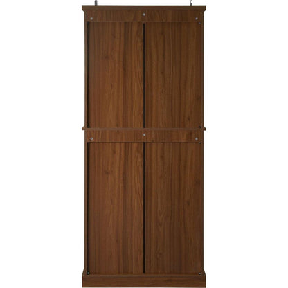 4 Door Cabinet with 1 Drawer, with 4 Adjustable Inner Shelves, Storage Cabinet