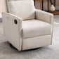 Cotton Linen Fabric Swivel Rocking Chair Glider Rocker Recliner Nursery Chair With Adjustable Back And Footrest For Living Room Indoor,Beige