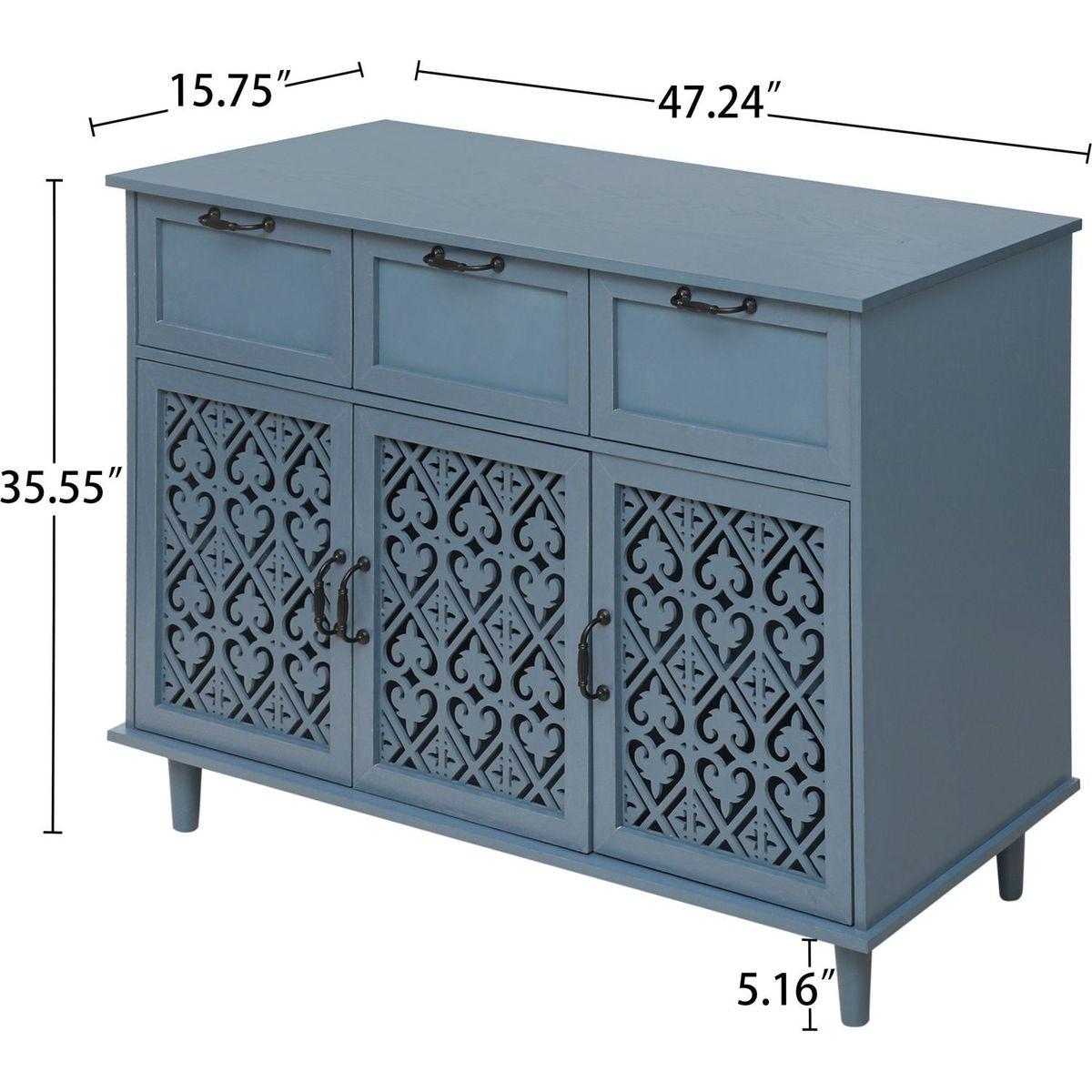 3 Door 3 Drawer Cabinet, American Furniture, Suitable for Bedroom, Living Room, Study - Streamdale Furniture