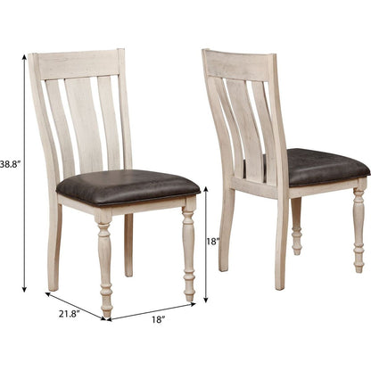 Arch Weathered Oak Turned Leg Dining Chair Set of 2