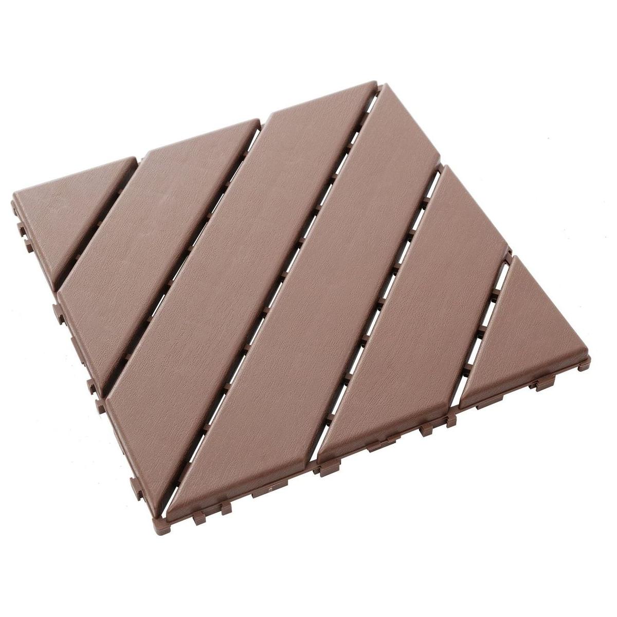 Plastic Interlocking Deck Tiles,44 Pack Patio Deck Tiles,12"x12" Square Waterproof Outdoor All Weather Use, Patio Decking Tiles for Poolside Balcony Backyard, Brown