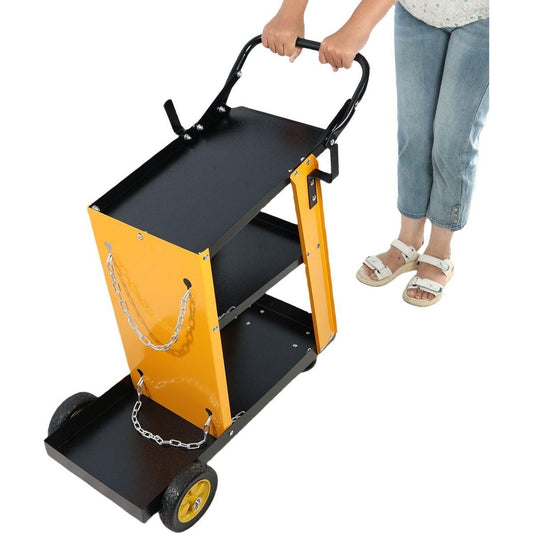 Multi Function 3 tier Welding Cart. gas bottle and accessory storage.Welding Heavy Duty Cart for Tig Mig Welder and Plasma Cutter with Upgrade Handles and Increase Storage Space Tank Storage