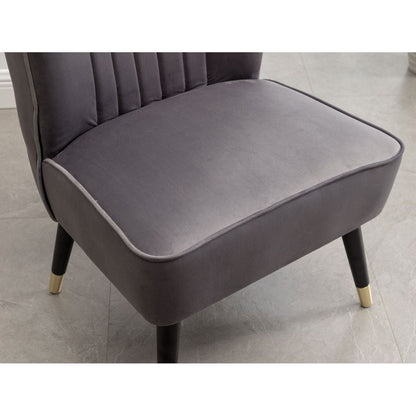 Elon Contemporary Velvet Upholstered Accent Chair, Gray