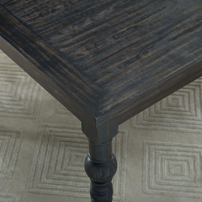 Leviton Urban Style Wood Dark Wash Turned-Leg Dining Set: Table and 6 Chairs