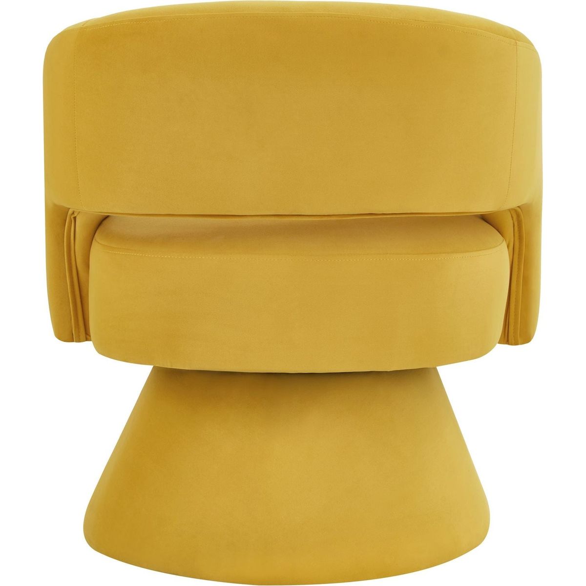 Modern Swivel Barrel Chair, Upholstered Velvet Round Accent Chairs,360 Degree Comfy Swivel Chair with Open Backrest, Single Chair Armchair for Living Room Bedroom, Homerest, Yellow