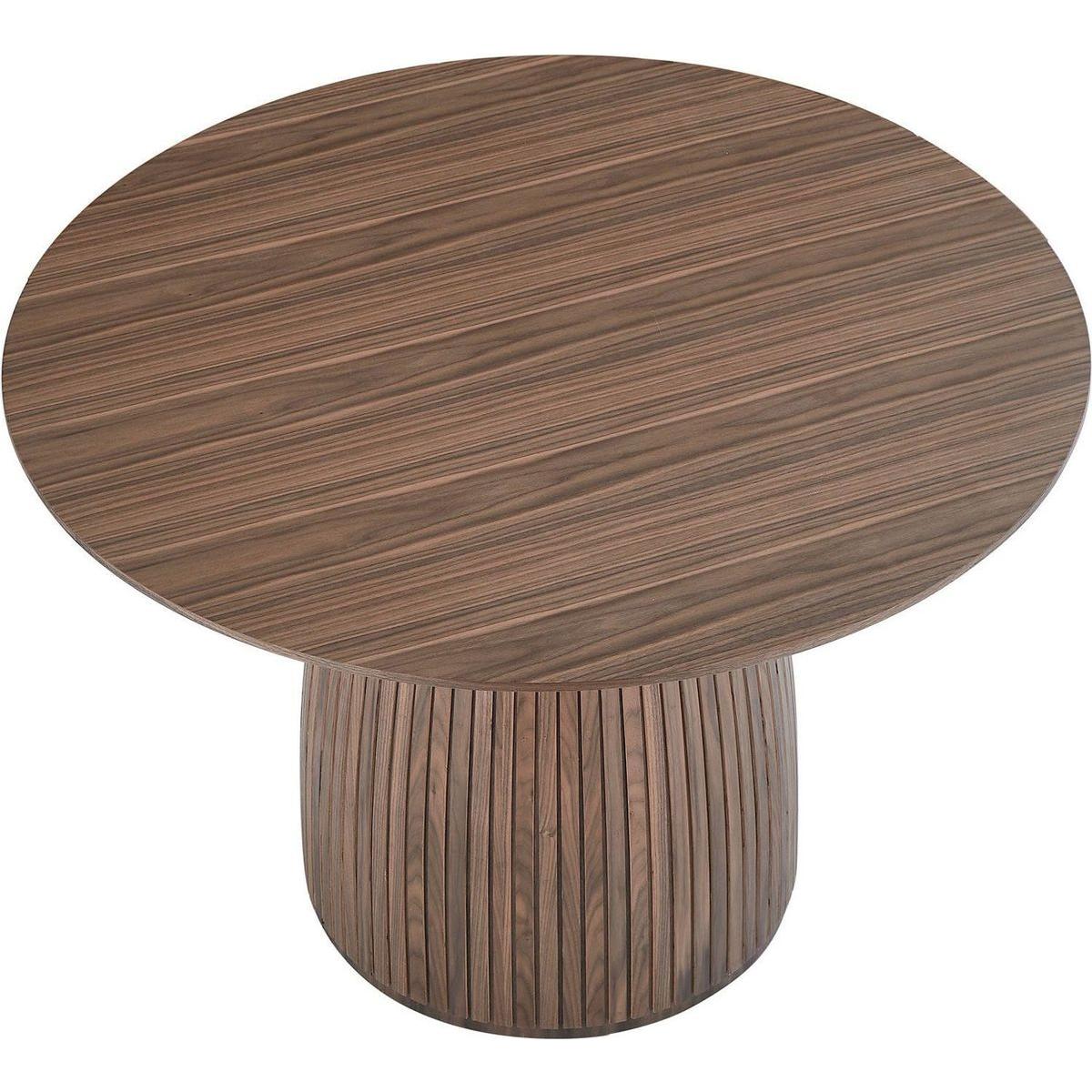 47,24 inch Dining Table for Dining Room 4-6 People Round Dinner Tables Mid-Century Modern Table with Wood Walnut