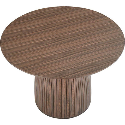 47,24 inch Dining Table for Dining Room 4-6 People Round Dinner Tables Mid-Century Modern Table with Wood Walnut