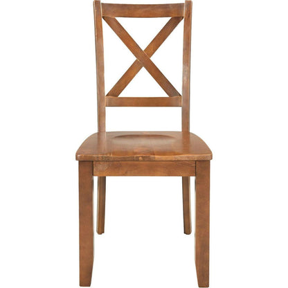 3-Piece Wood Drop Leaf Breakfast Nook Dining Table Set with 2 X-back Chairs for Small Places, Brown