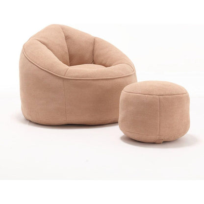 Bedding Bean Bag Sofa Chair High Pressure Foam Bean Bag Chair Adult Material with Padded Foam Padding Compressed Bean Bag With Footrest