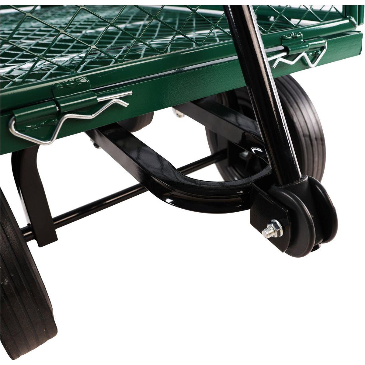 (Green solid wheels wagon cart) Solid wheels Tools cart Wagon Cart Garden cart trucks make it easier to transport firewood