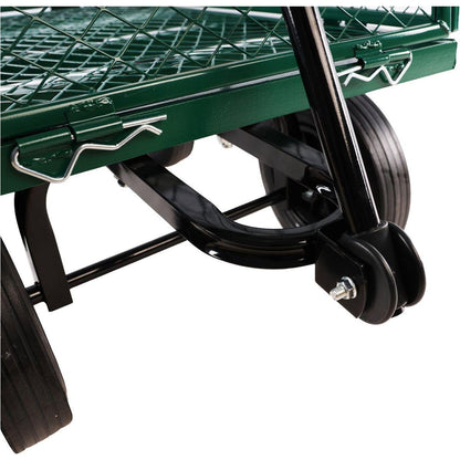 (Green solid wheels wagon cart) Solid wheels Tools cart Wagon Cart Garden cart trucks make it easier to transport firewood