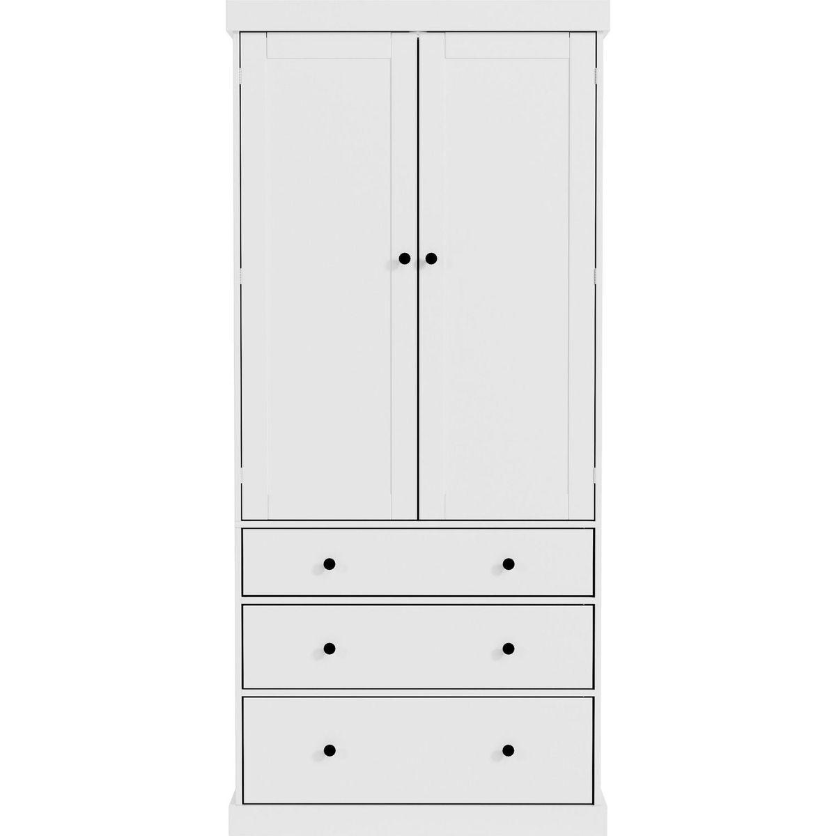 [Assembly Video Provided]77inch Farmhouse Kitchen Pantry, Freestanding Tall Cupboard Storage Cabinet with 3 Adjustable Shelves, 8 Door Shelves, 3 Drawers for Kitchen, Dining Room, White