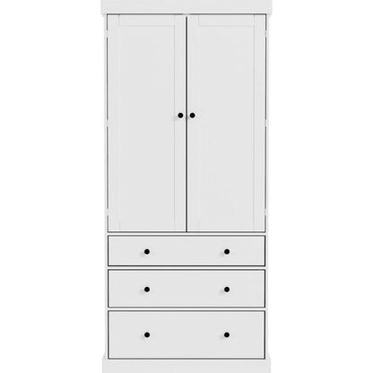 [Assembly Video Provided]77inch Farmhouse Kitchen Pantry, Freestanding Tall Cupboard Storage Cabinet with 3 Adjustable Shelves, 8 Door Shelves, 3 Drawers for Kitchen, Dining Room, White