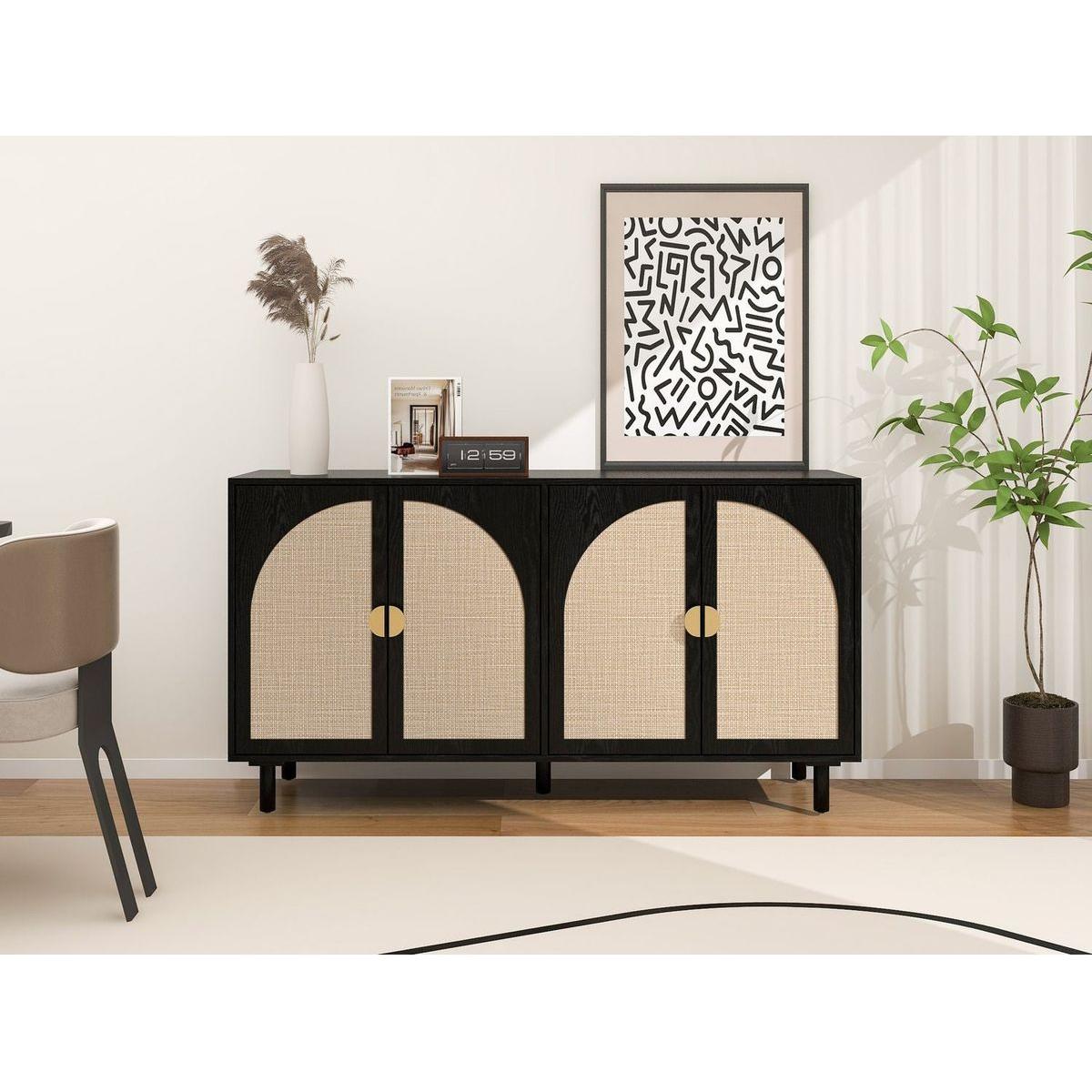 4 Door Cabinet, Suitable for Bedroom, Living Room, Study