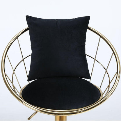 Black velvet bar chair, pure gold plated, unique design,360 degree rotation, adjustable height,Suitable for Dining room and bar,set of 2