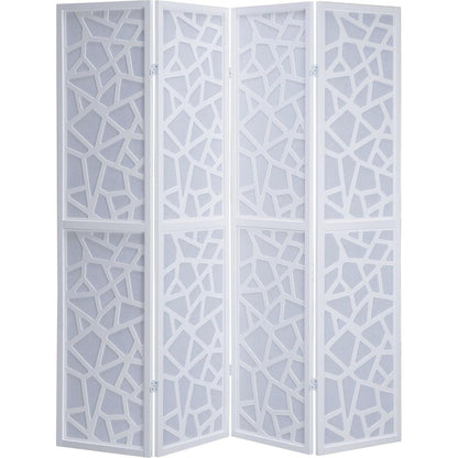 Giyano 4 Panel Screen Room Divider, White