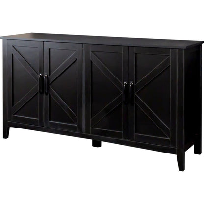 Cabinet with 4 Doors and 4 open shelgves,Freestanding Sideboard Storage Cabinet Entryway Floor Cabinet for Living Room Office Bedroom