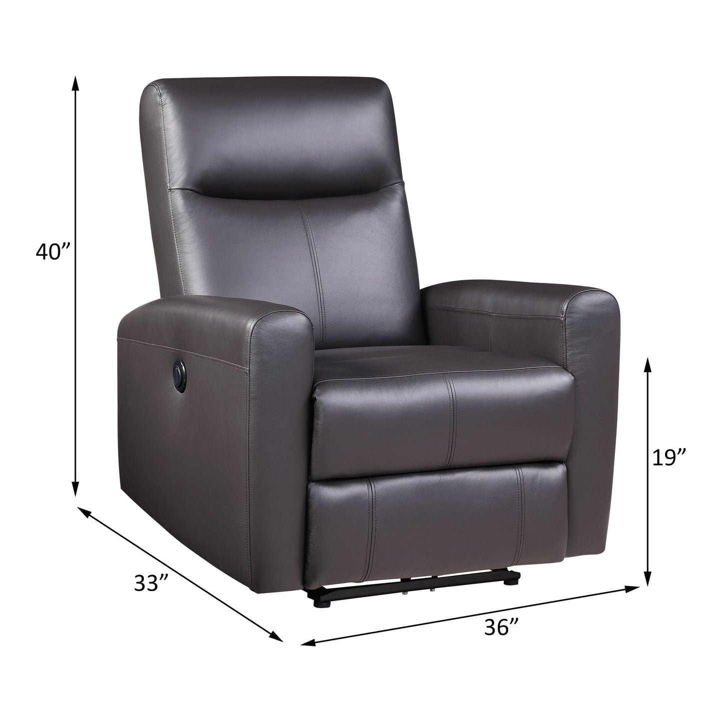 Blane Recliner (Power Motion), Brown Top Grain Leather Match