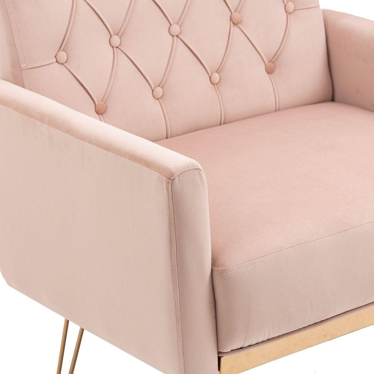 Accent Chair, leisure single sofa with Rose Golden feet