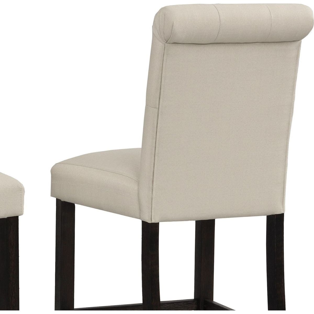 Leviton Solid Wood Tufted Asons Barstool, Set of 2, Tan