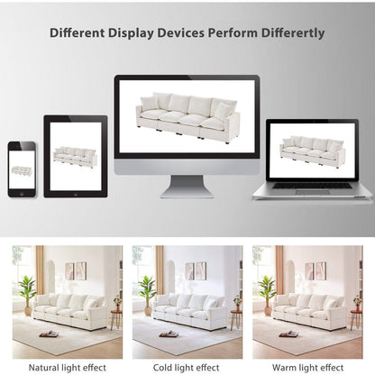 110x29" Modern Modular Sofa, 4 Seat Chenille Sectional Couch Set with 2 Pillows Included, Freely Combinable Indoor Funiture for Living Room, Apartment, Office, 2 Colors