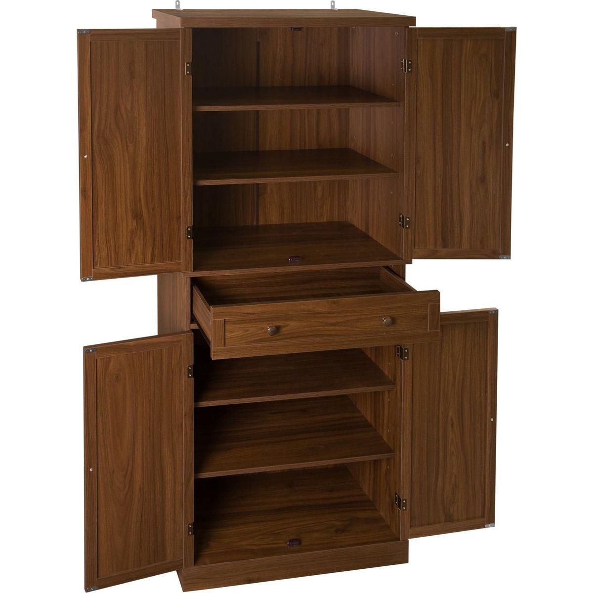 4 Door Cabinet with 1 Drawer, with 4 Adjustable Inner Shelves, Storage Cabinet