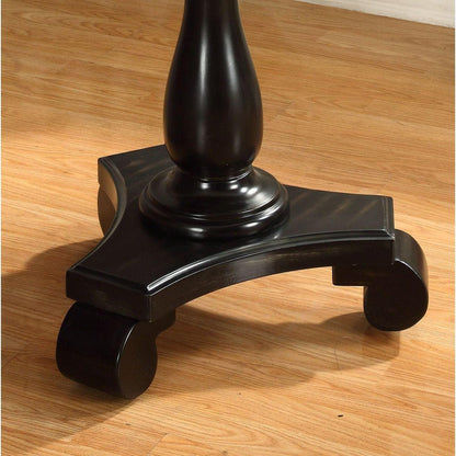 Rene Round Wood Pedestal Side Table, Black